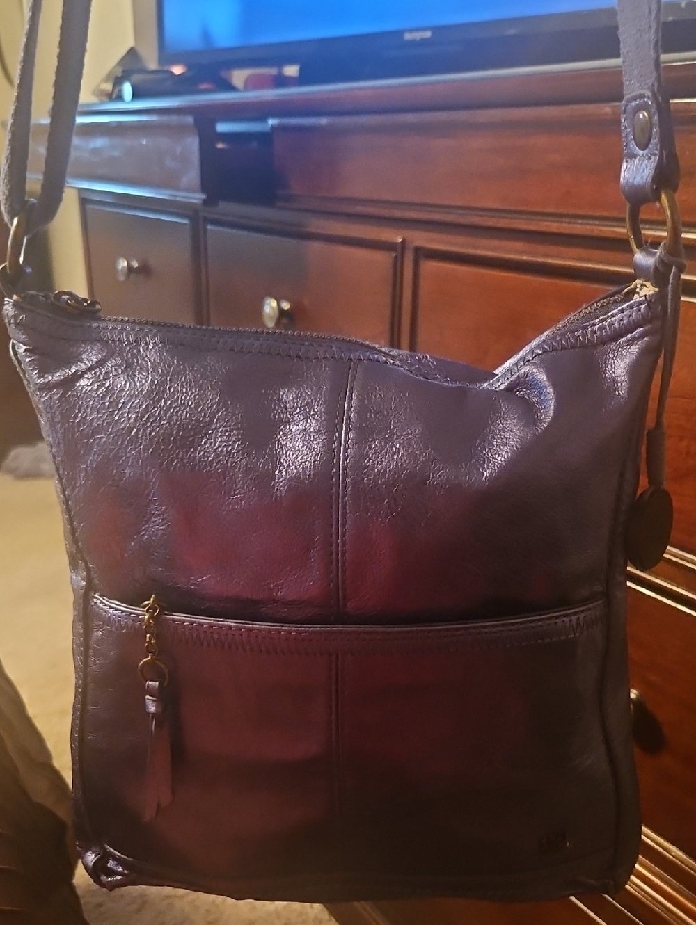The Sak Navy Blue Leather Crossbody Bag